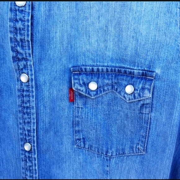 Levi’s Pearl Button Denim Shirt Indigo - Picture 5 of 7